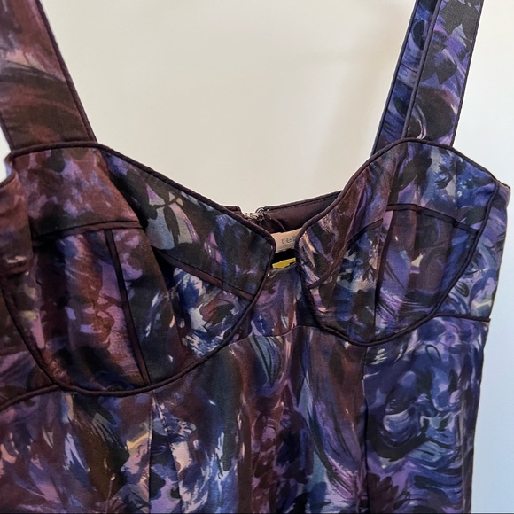 Rebecca Taylor Top | Silk bralette | Purple with pattern, 2 - Picture 4 of 9